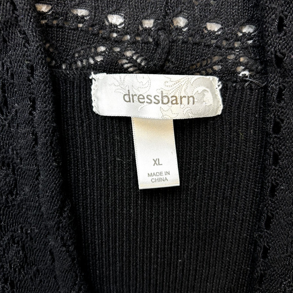 Dress Barn Size XL Extra Large Misses Sleeveless Open Shirt Black - Picture 2 of 8